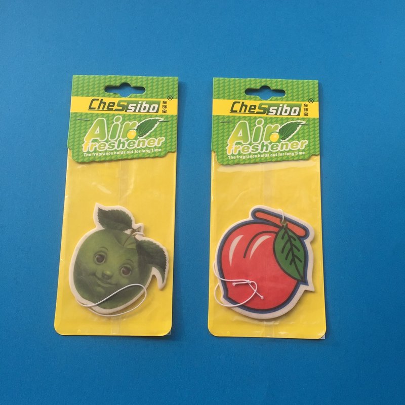 Custom Designed Modern Paper Car Air Freshener in Bulk Eco-Friendly with Fragrances of Apple Lily Lemon Jasmine and Cologne