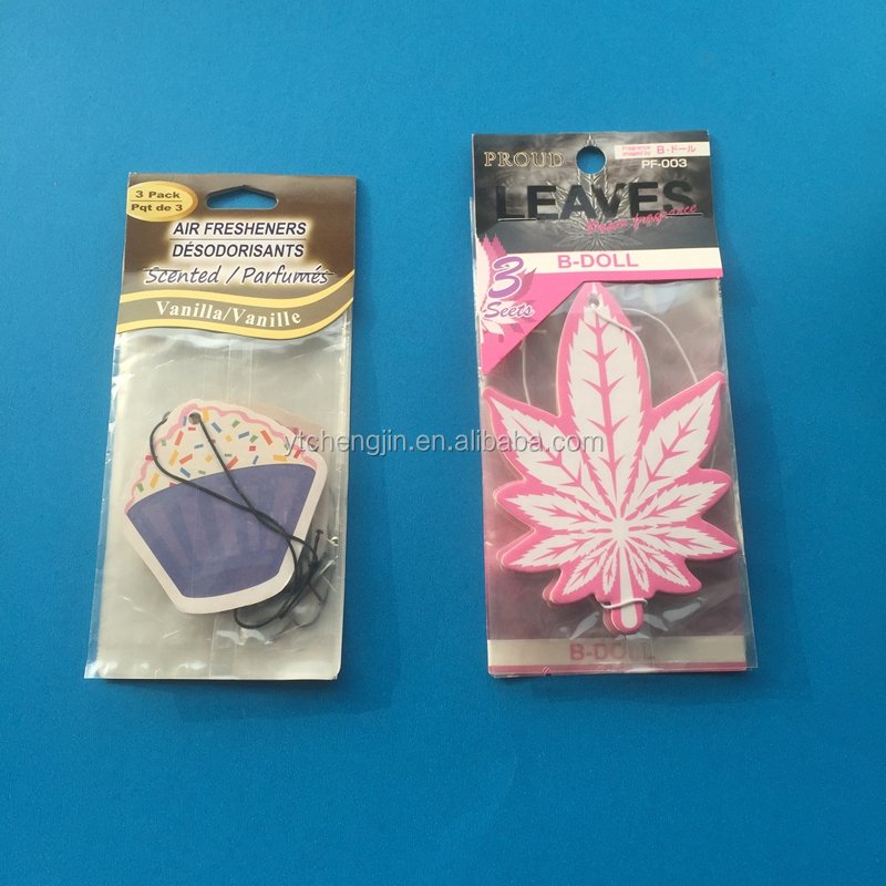 Custom Designed Modern Paper Car Air Freshener in Bulk Eco-Friendly with Fragrances of Apple Lily Lemon Jasmine and Cologne
