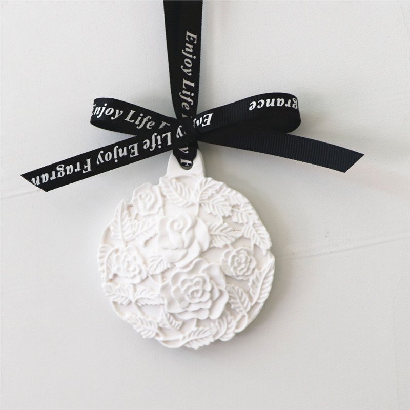 Wholesale Home Car Wardrobe Air Freshener Hanging Scented Ceramic Aroma Flower Porcelain Fragrance Essential Oil Diffuser