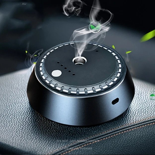 Smart Car Aroma Diffuser with Automatic Spray USB Powered Mini Installation 1-Year Warranty Metallic Texture for Business