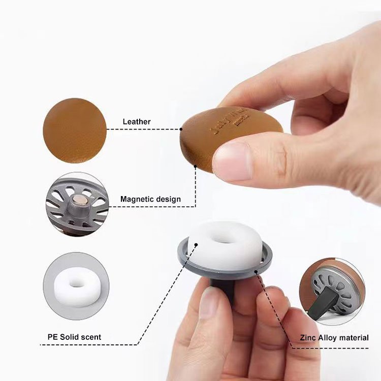 Luxury Solid Style Premium Alloy Car Vent Perfume Luxury Car Aromatherapy Diffuser Lavender Ocean Cologne Car Freshener