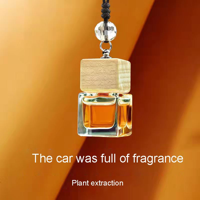 Factory Wholesale Custom Logo 8ml Wooden Mini Air Freshener Essential Oil Perfume Glass Bottle Car Hanging Diffuser