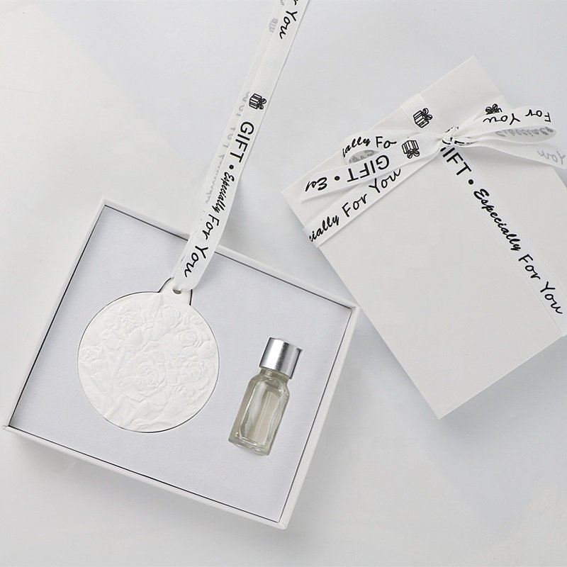 Stocked Wholesale Hanging Car Wardrobe Air Freshener Scented Ceramic Flower Fragrance Aroma Porcelain Essential Oil Diffuser