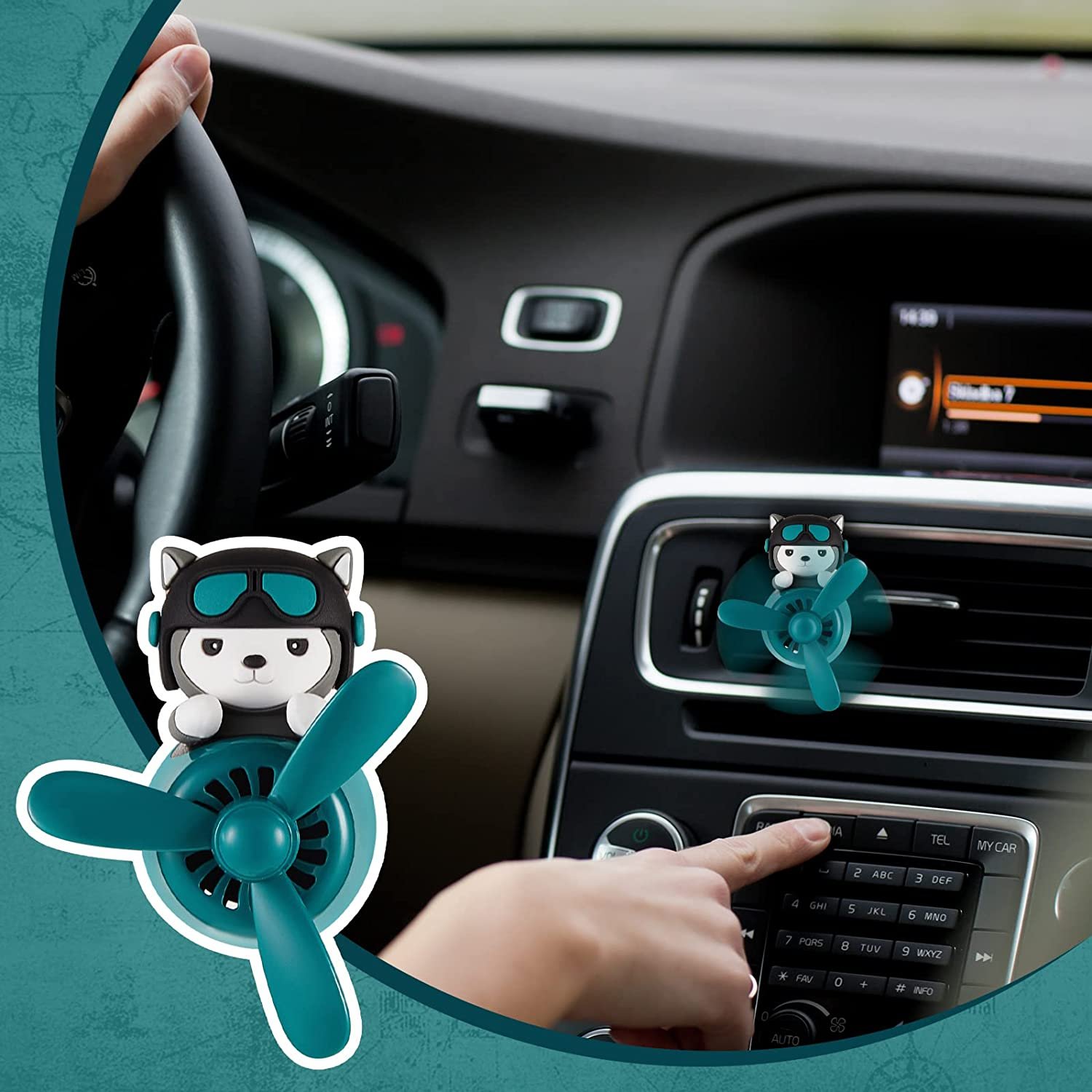 Customizable Little Bear Pilot Car Air Freshener Interior Perfume Clip with Scent Vent Placement Auto Ornament