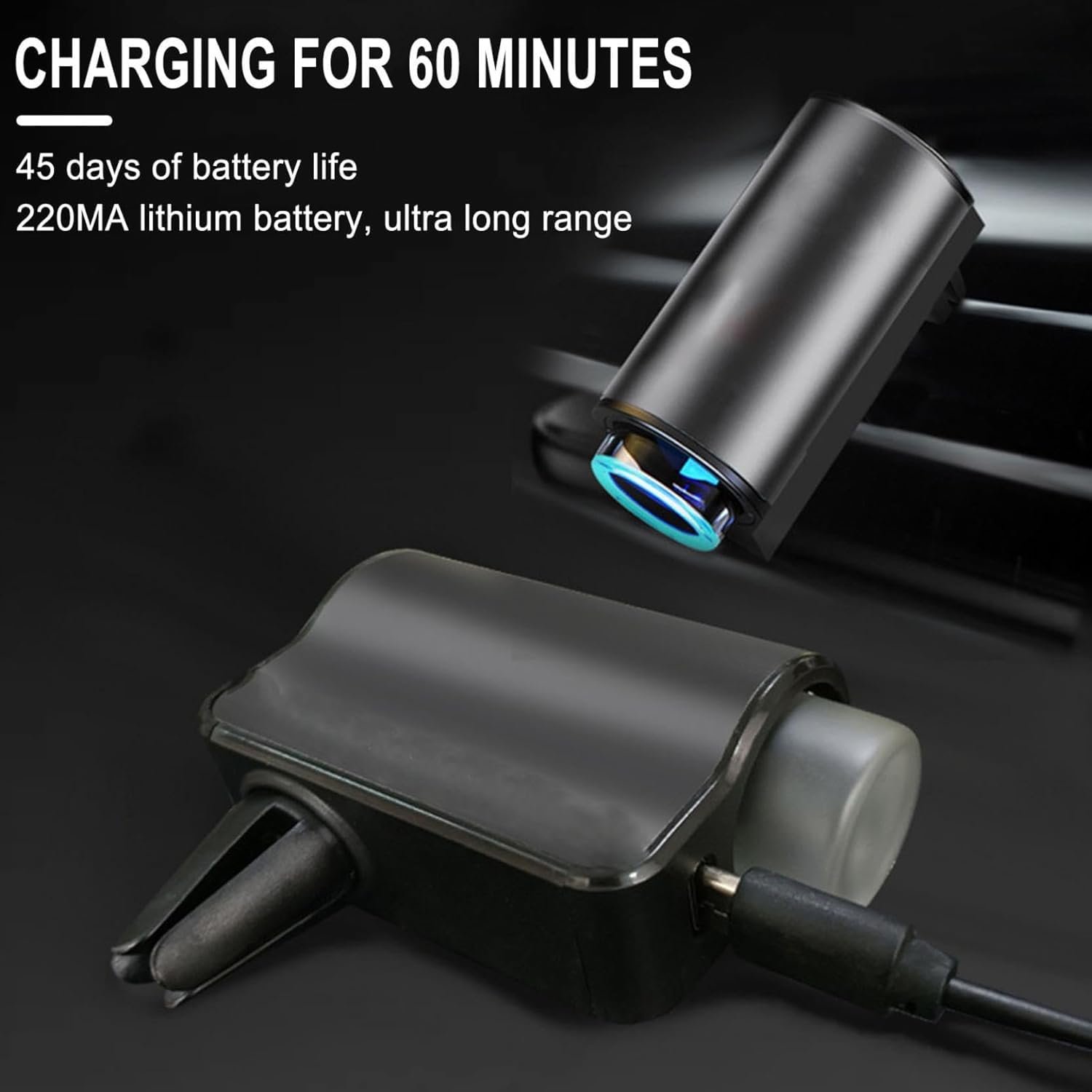 Customization Rechargeable Car Aroma Diffuser Smart Car Air Fresheners with 3 Bottles Oils