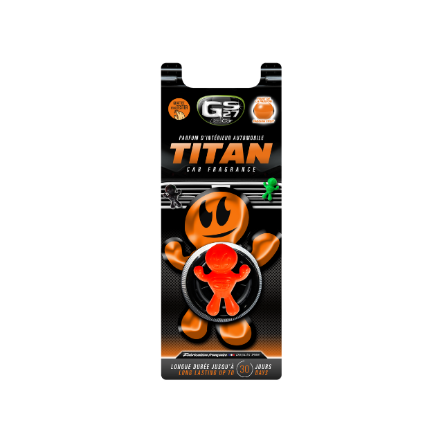 GS27 Premium French Fragrance Air Freshener DEOCAR TITAN Passion Fruit Car Perfume Solid Vent Home Placement Odor Eliminator