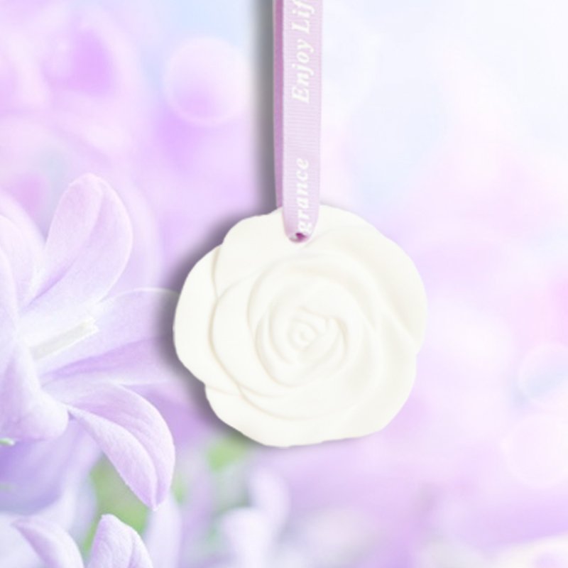 Hanging Rose Flower Porcelain Scented Ceramic Flower Car Home Decoration Aroma Essential Oil Diffuser Wardrobe Air Freshener
