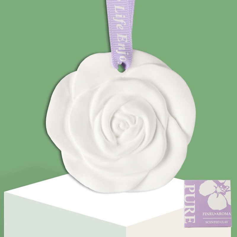 Hanging Rose Flower Porcelain Scented Ceramic Flower Car Home Decoration Aroma Essential Oil Diffuser Wardrobe Air Freshener