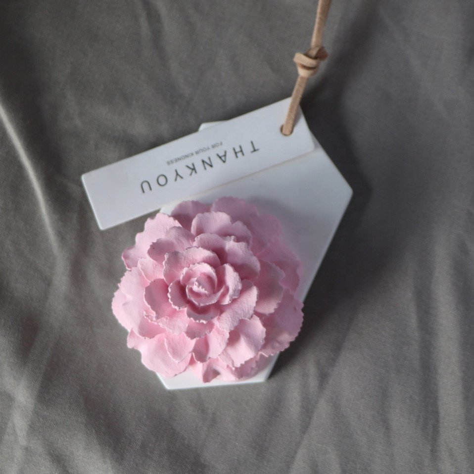 Hanging Mothers' Day Gift Carnation Car Wardrobe Air Freshener Essential Oil Scented Ceramic Aroma Porcelain Flower Diffuser