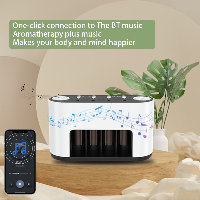 Smart Air Purifier With Essential oil Aroma diffuser Four Nozzles mist maker LED Light music speaker portable car oil diffusers