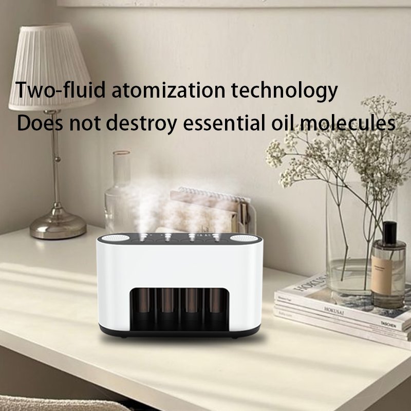 Smart Air Purifier With Essential oil Aroma diffuser Four Nozzles mist maker LED Light music speaker portable car oil diffusers