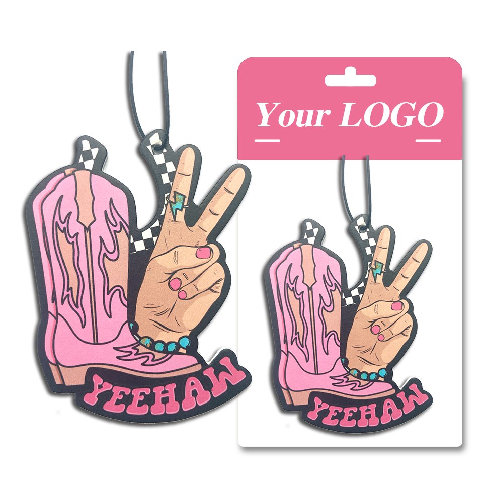 Custom logo cute design car air freshener hanging paper personalized different scent air refreshner fragrance gift