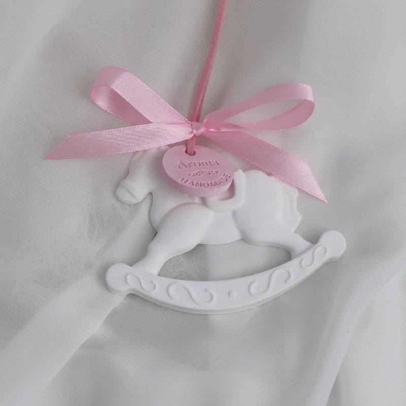 Pink Color Wholesale Hanging Wardrobe Air Freshener Scented Ceramic Car Pendant Aroma Plaster Porcelain Fragrance Oil Diffuser