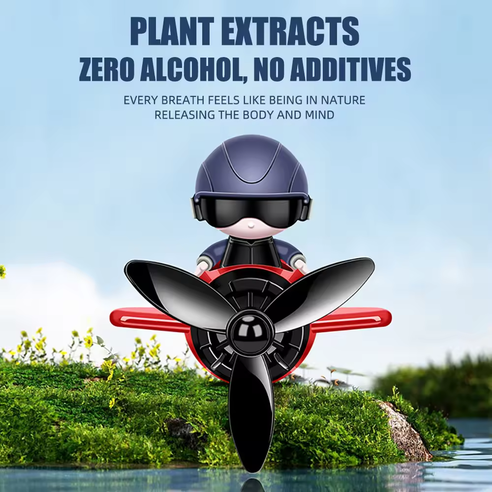 Hot selling car accessories freshener aroma cartoon car fragrance pilot vent clip car freshener