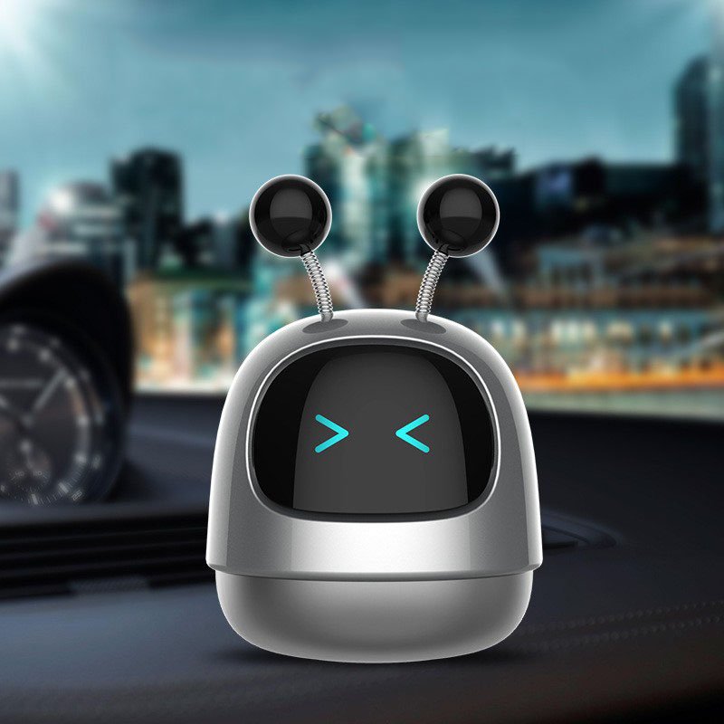 Robot car mounted solid aromatherapy high-end jewelry ornaments instrument panel balm long-lasting fragrance air freshener