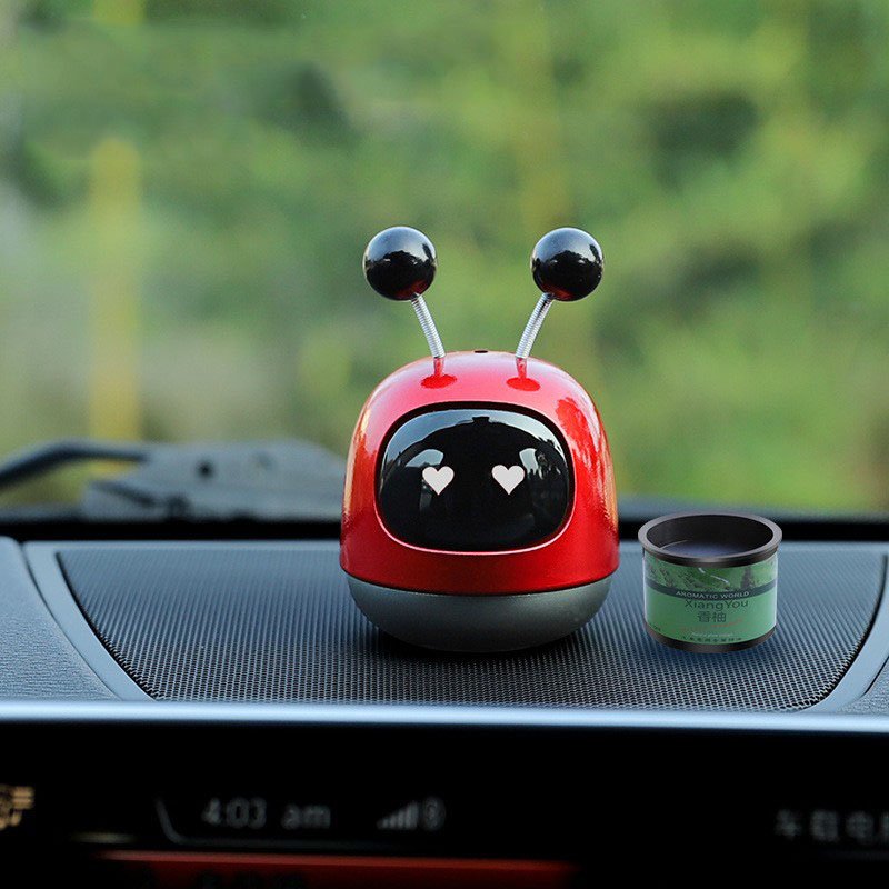 Robot car mounted solid aromatherapy high-end jewelry ornaments instrument panel balm long-lasting fragrance air freshener