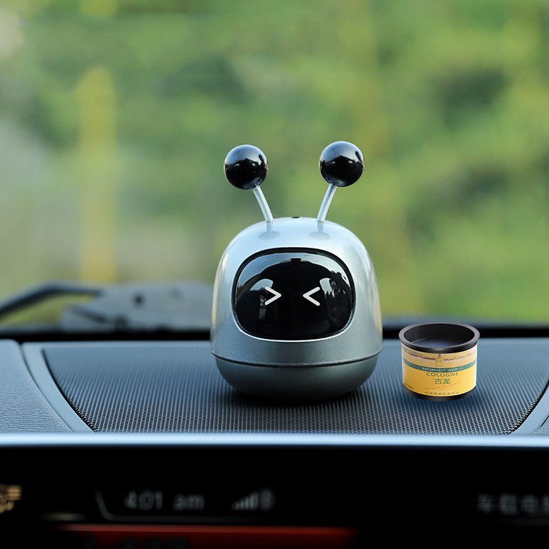 Robot car mounted solid aromatherapy high-end jewelry ornaments instrument panel balm long-lasting fragrance air freshener