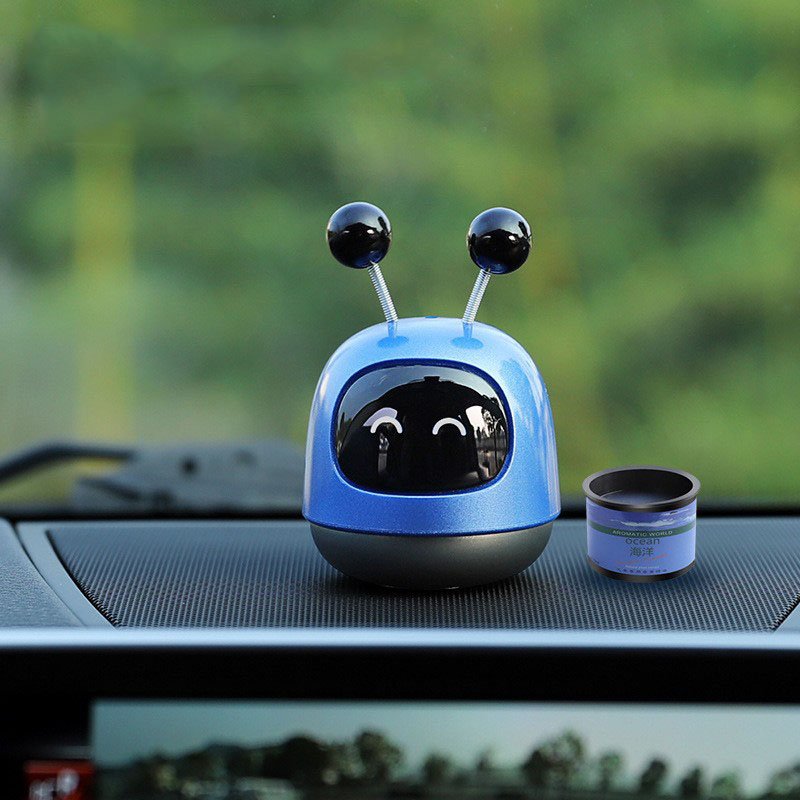Robot car mounted solid aromatherapy high-end jewelry ornaments instrument panel balm long-lasting fragrance air freshener