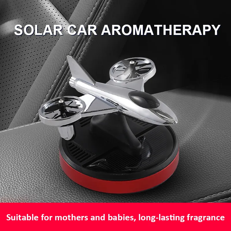 Luxury Rotating Solar Car Perfume Air Purifier with Aromatherapy Liquid Freshener Essential Oil