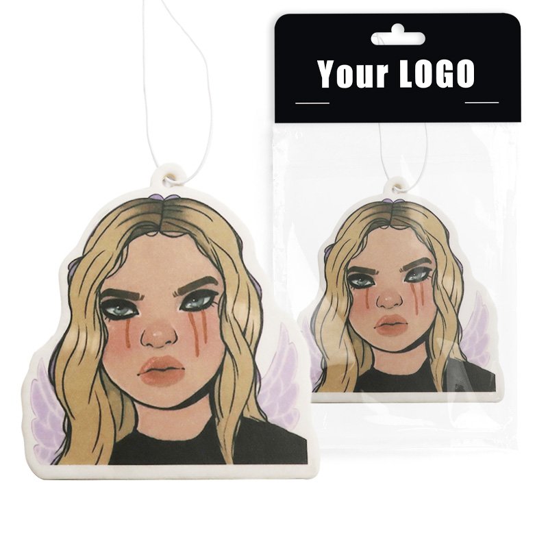 2024 luxury cotton paper printed car air freshener sublimation logo packaging box