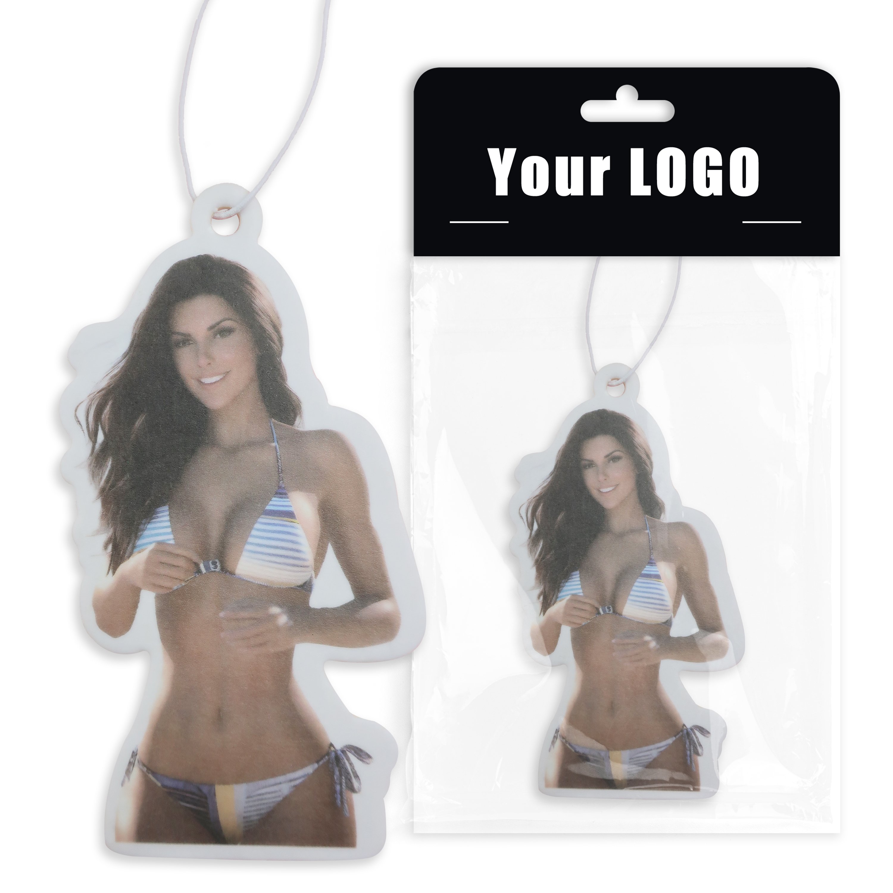 2024 luxury cotton paper printed car air freshener sublimation logo packaging box