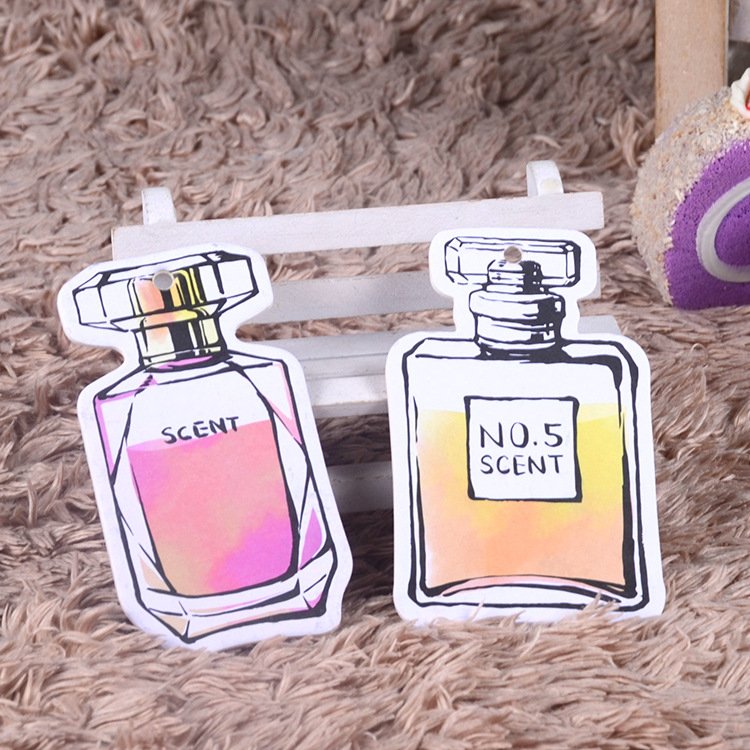 Perfume shape custom air freshener paper car