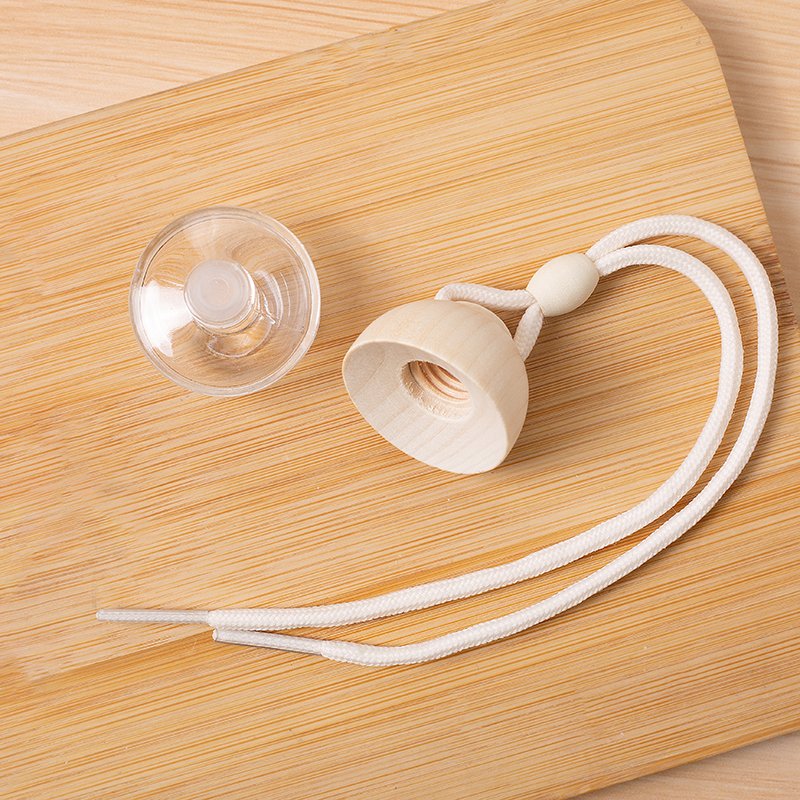 6ml Ball Shaped Car Empty Hanging Air Freshener Perfume Car Diffuser Bottles With Wooden Cap for Empty Hanging in Vehicle