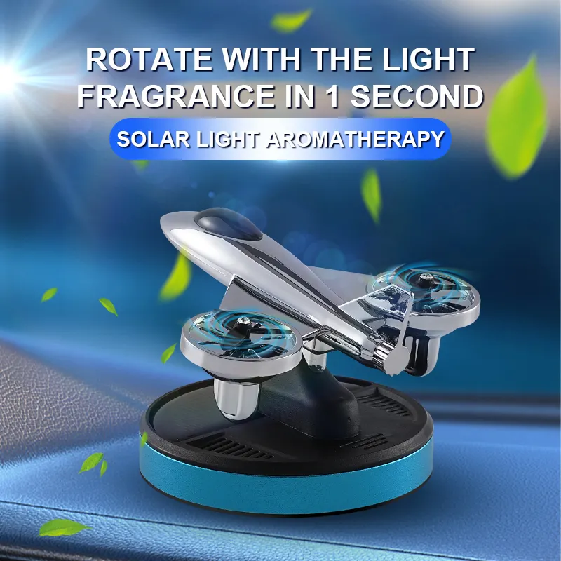 Solar Powered Car Perfume Rotating Car Freshener and Aromatherapy Vent Clip