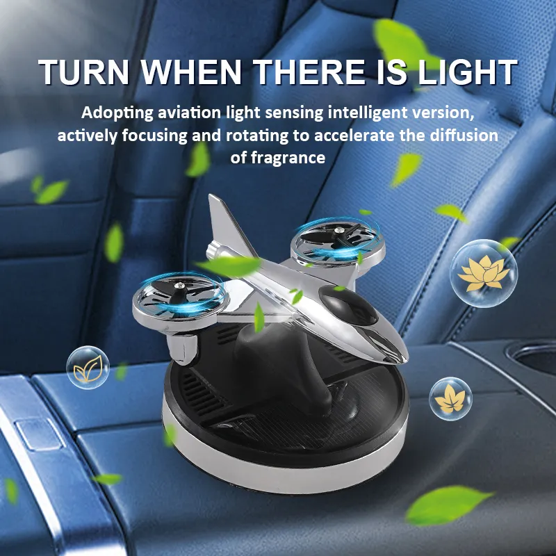 Solar Powered Car Perfume Rotating Car Freshener and Aromatherapy Vent Clip
