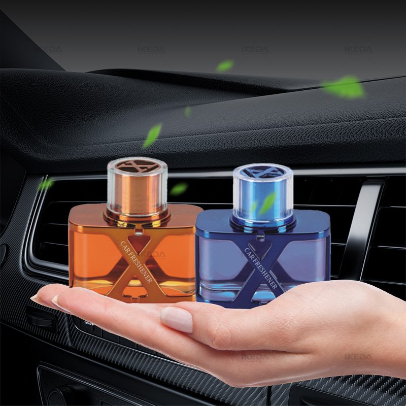 Car air freshener truck branded glass container custom logo scented car air freshener perfume
