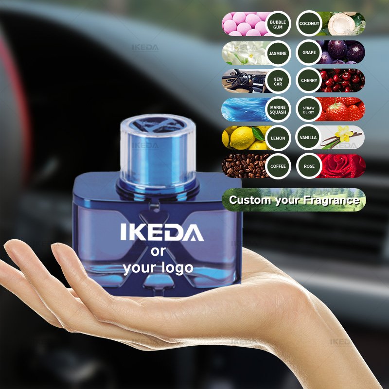 Car air freshener truck branded glass container custom logo scented car air freshener perfume