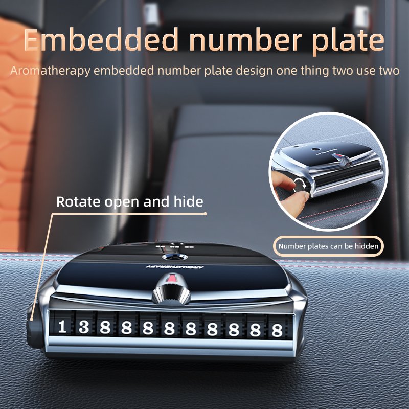 Smart Car Air Fresheners Adjustable Concentration Auto On/Off Car Aromatherapy with Number Plate