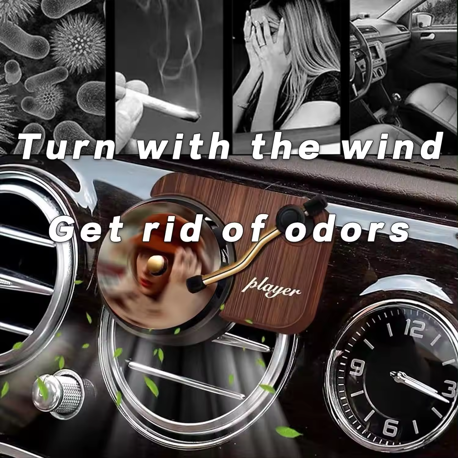 Retro record player Car accessories Decorative album cover Car perfume Car air freshener