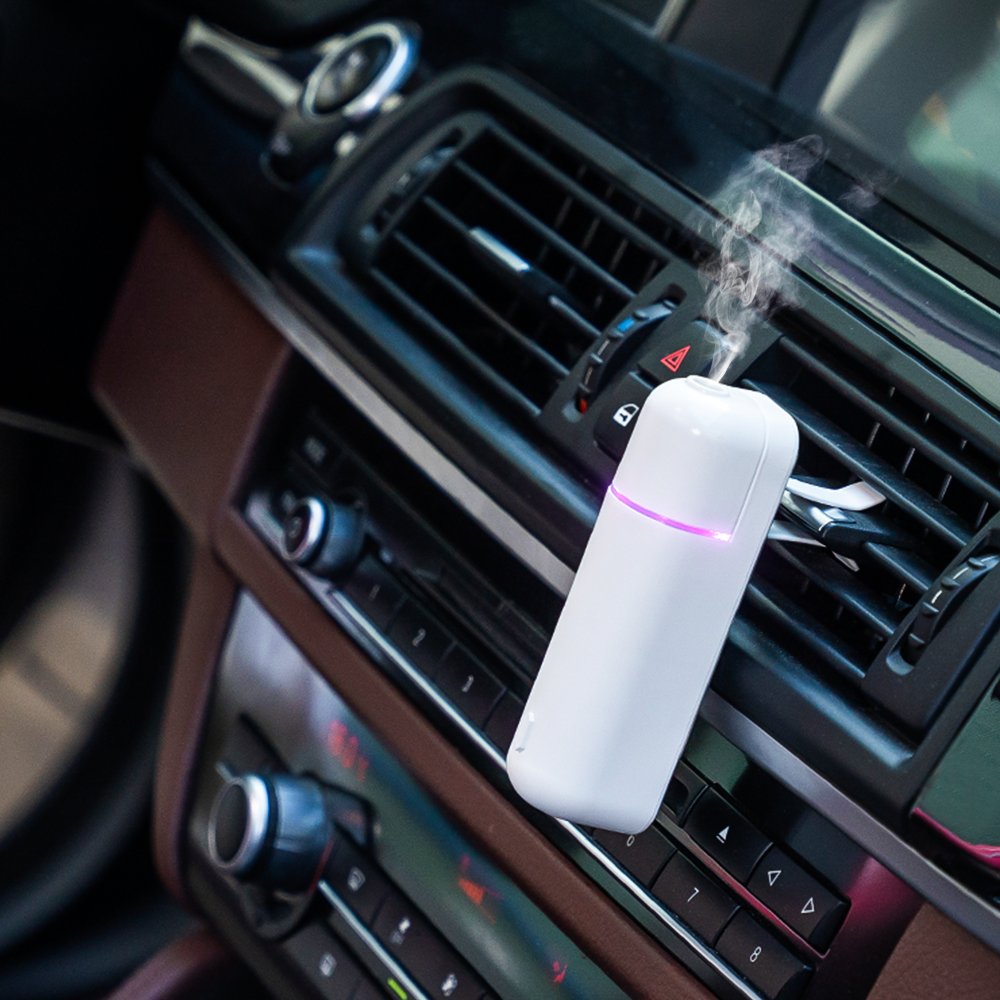 SCENTA New Design Electric Car Fragrance Diffuser Vent Clip,Wholesale Mini USB Rechargeable Ultrasonic Car Aroma Diffuser