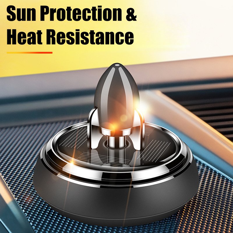 1set Car Solar Rocket Aromatherapy Car Rotating Aromatherapy Creative Purifying Air Freshene Car Perfume Decoration Accessories