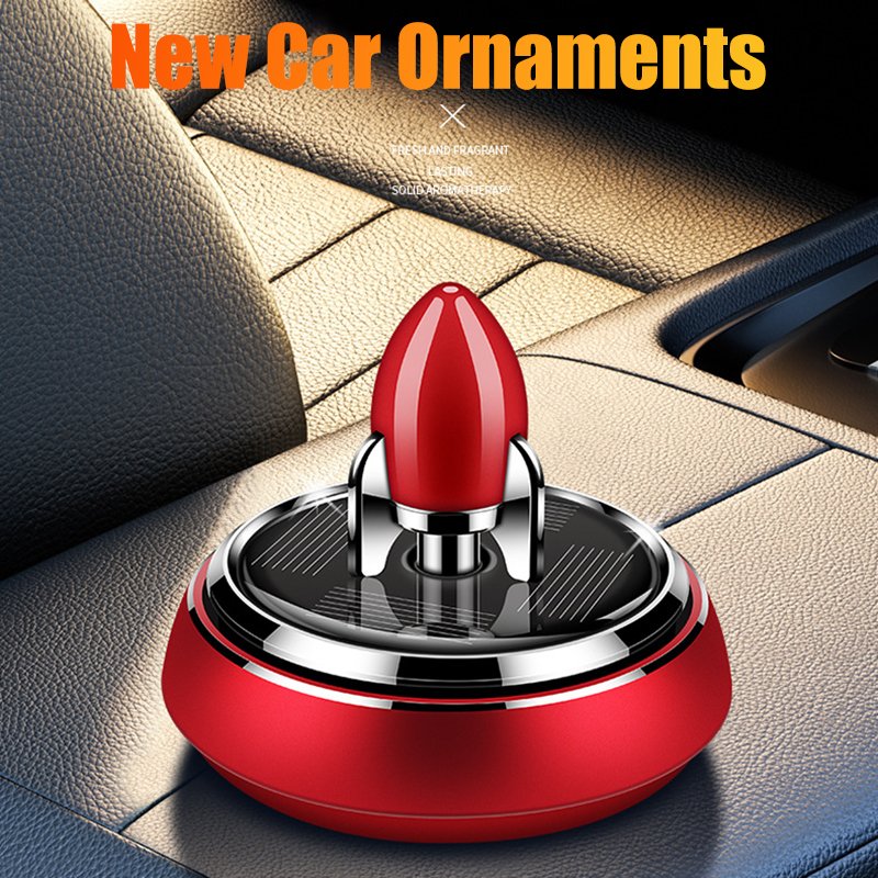 1set Car Solar Rocket Aromatherapy Car Rotating Aromatherapy Creative Purifying Air Freshene Car Perfume Decoration Accessories