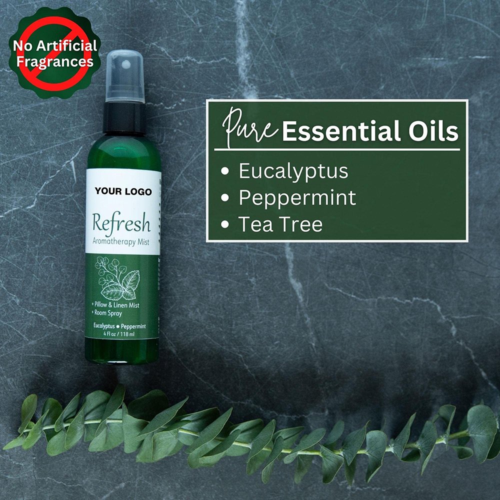 Peppermint & Eucalyptus Essential Oil Spray,Aromatherapy Pillow Mist Room Air Freshener Spray For Cars For Home
