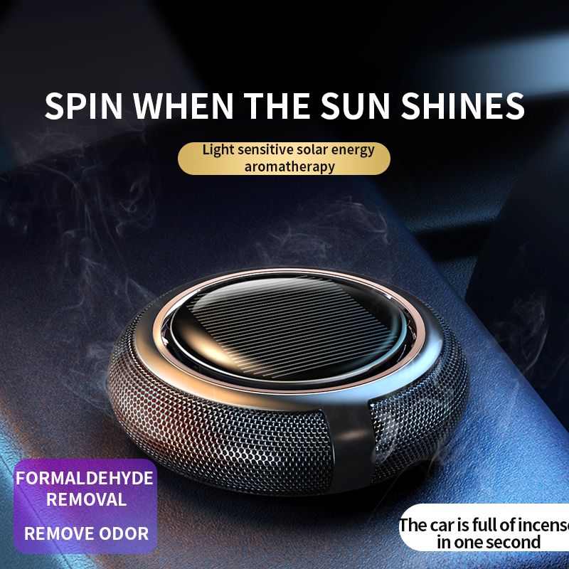 Factory hot sales custom logo aluminum alloy luxury solar essential oil car diffuser perfume car air fresheners