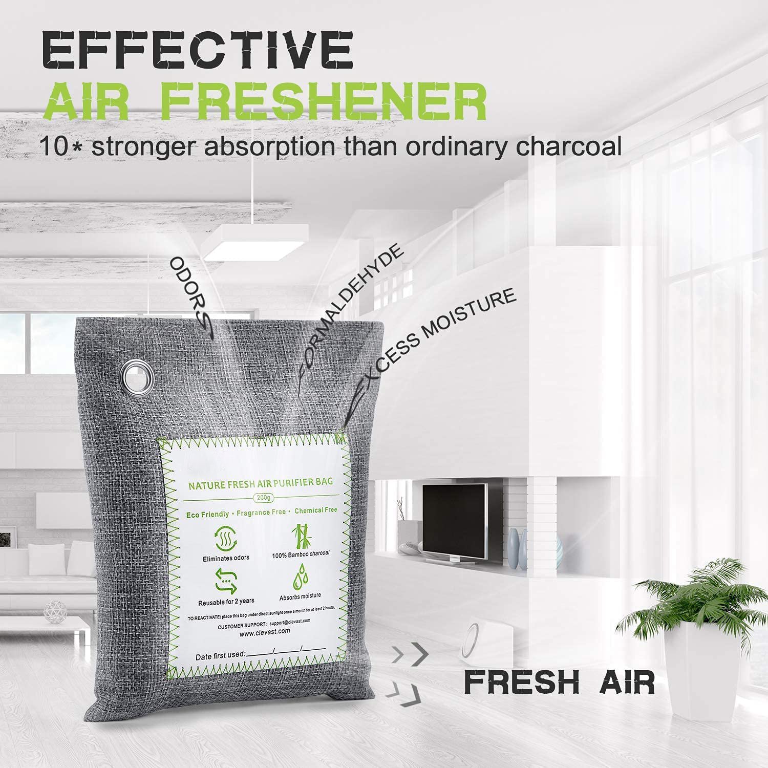 Activated Natural Home Odor Absorber Deodorizer Purifier Bamboo Charcoal Air Purifying Bags for Closet Shoe Car