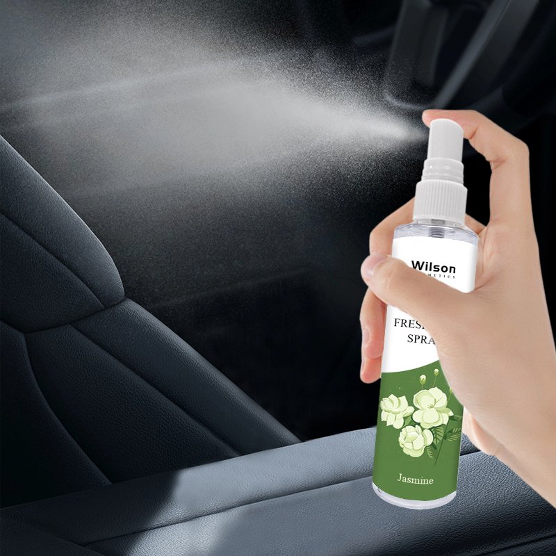 Scent and Color customized Ordinary plastic packing material car air freshener spray Manufacture body spray mist for woman