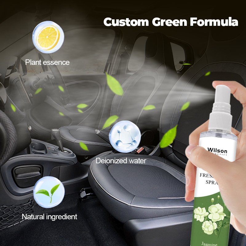 Scent and Color customized Ordinary plastic packing material car air freshener spray Manufacture body spray mist for woman