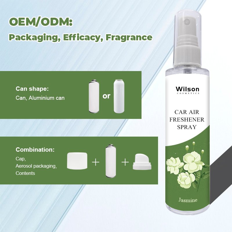 Scent and Color customized Ordinary plastic packing material car air freshener spray Manufacture body spray mist for woman