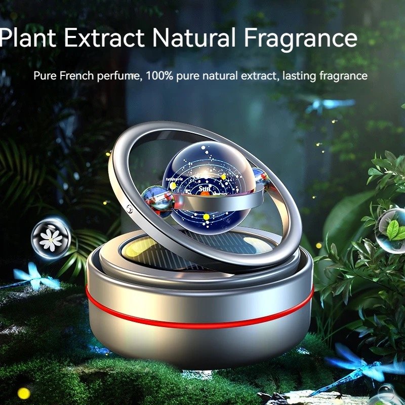 Wholesale hot selling style solar planet rotating ornaments car interior decorations deodorizing car aromatherapy