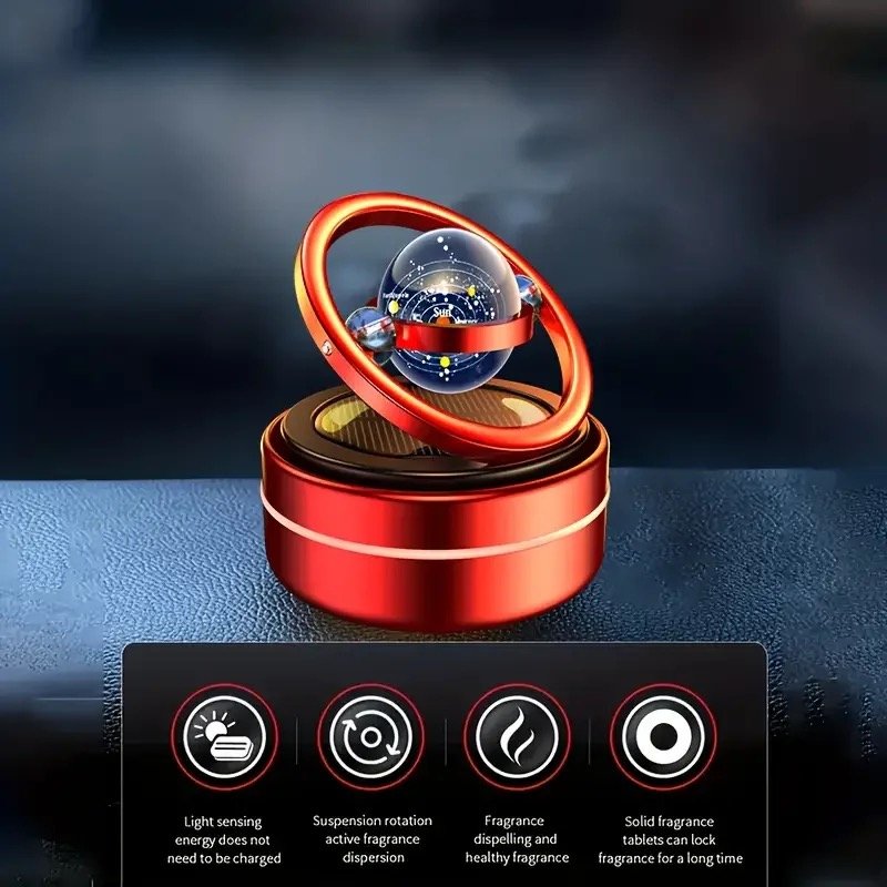 Wholesale hot selling style solar planet rotating ornaments car interior decorations deodorizing car aromatherapy