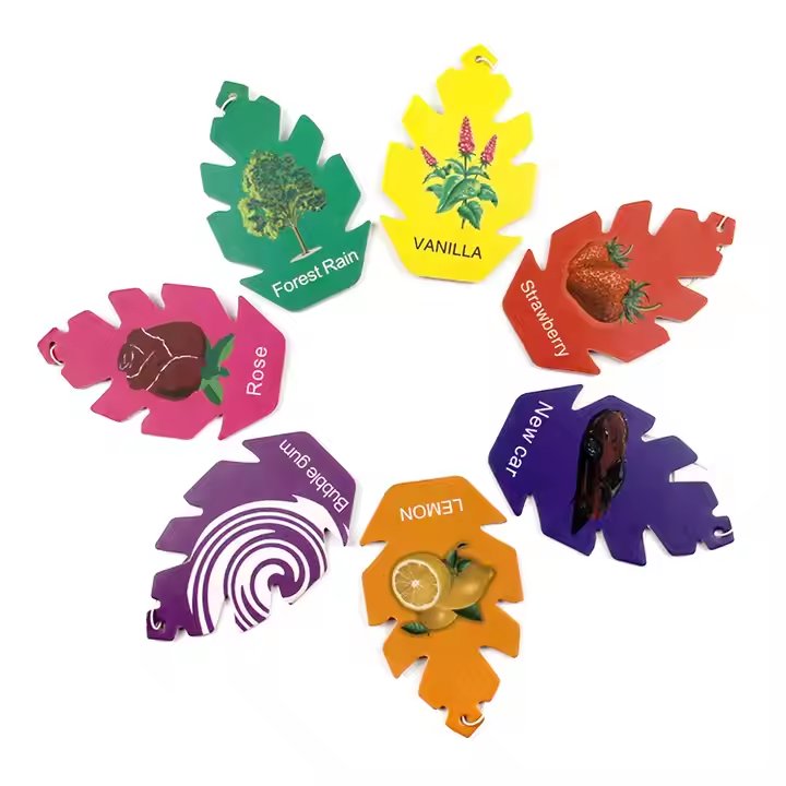 Air freshener logo double scent car odor fast delivery time custom paper car