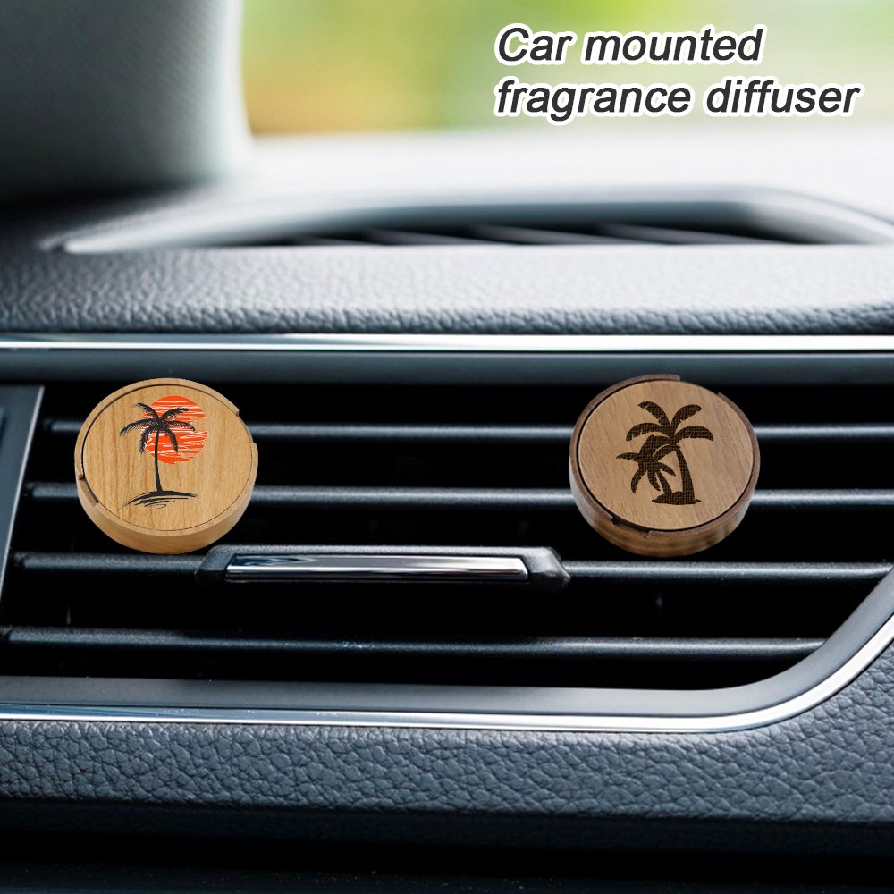 Custom Logo Luxury Aromatic Wood Diffuser Black Walnut Wood Car Perfume Diffuser Clip For Gift
