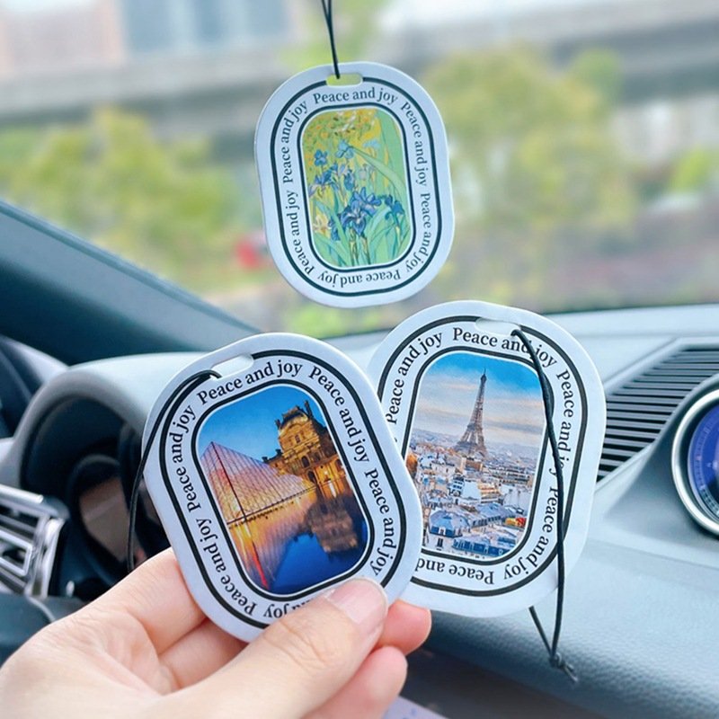 2024 all scents long lasting air freshener custom package backing cards print cartoon refresh paper car air fresheners