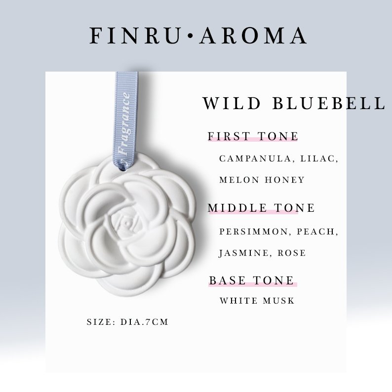 Wholesale White Camellia Flower Hanging Scented Ceramic Decoration Pendant Car Aroma Diffuser Air Freshener Fragrance Ceramic