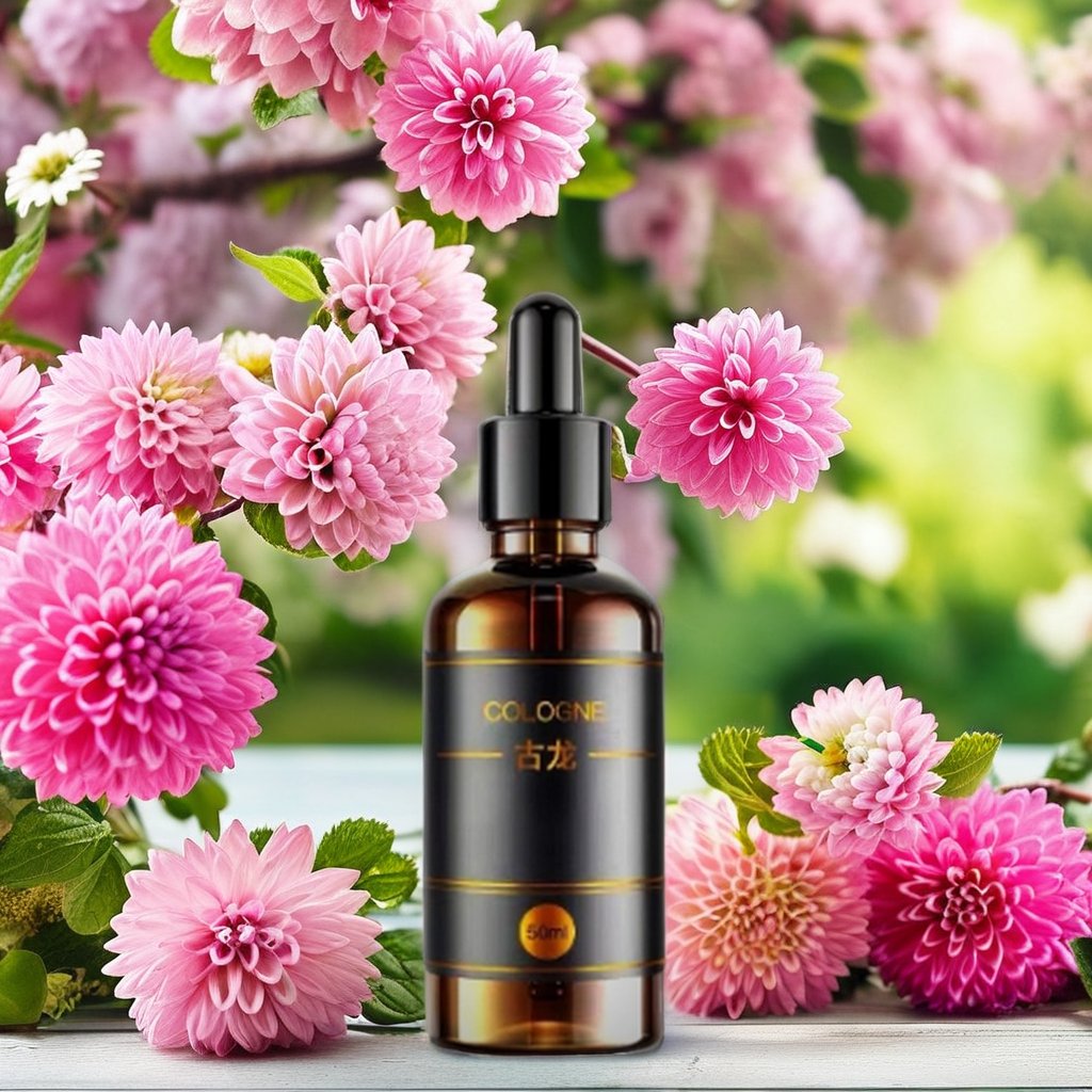 Luxury 50ml Car Air Freshener Modern Metal Car Perfume with Flower Pattern High-end Fragrance Oil in Luxury Bottle