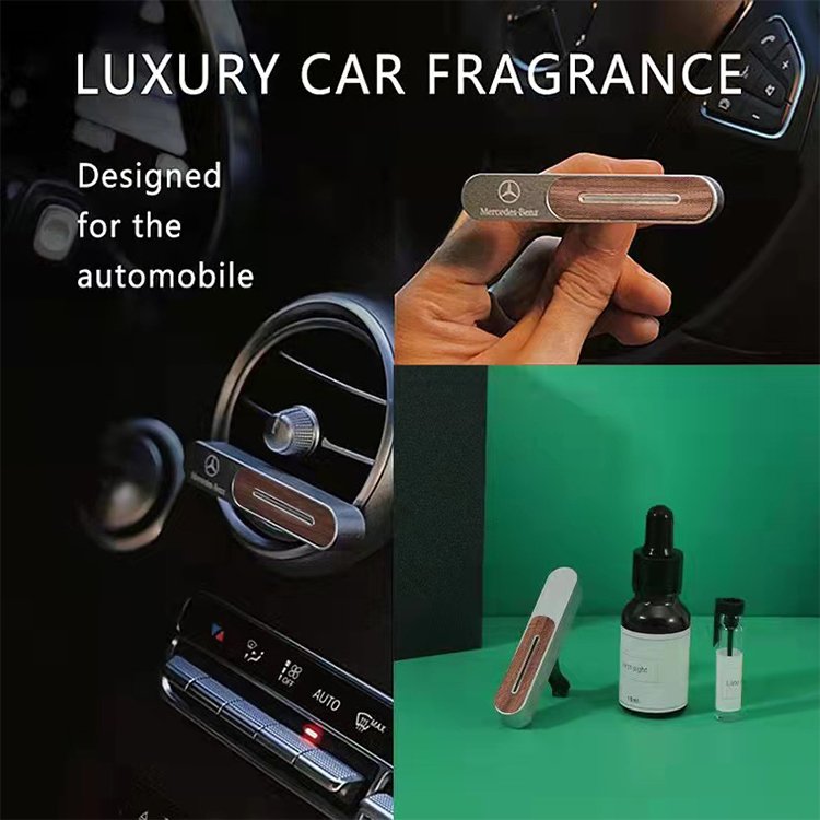 Customized Logo Genral Wood Metal Light Weight Design Car Air Perfume Bottles Liquid Auto Sticks Replace Simple